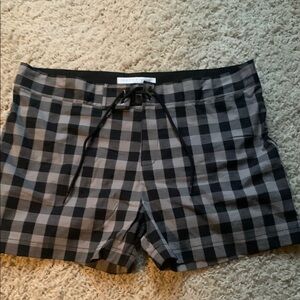 Parke & Ronen Black and Gray Checkered Men Swim Shorts